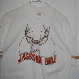 Unisex Jackson Hole Wyoming souvenir tshirt. white. New. Medium.